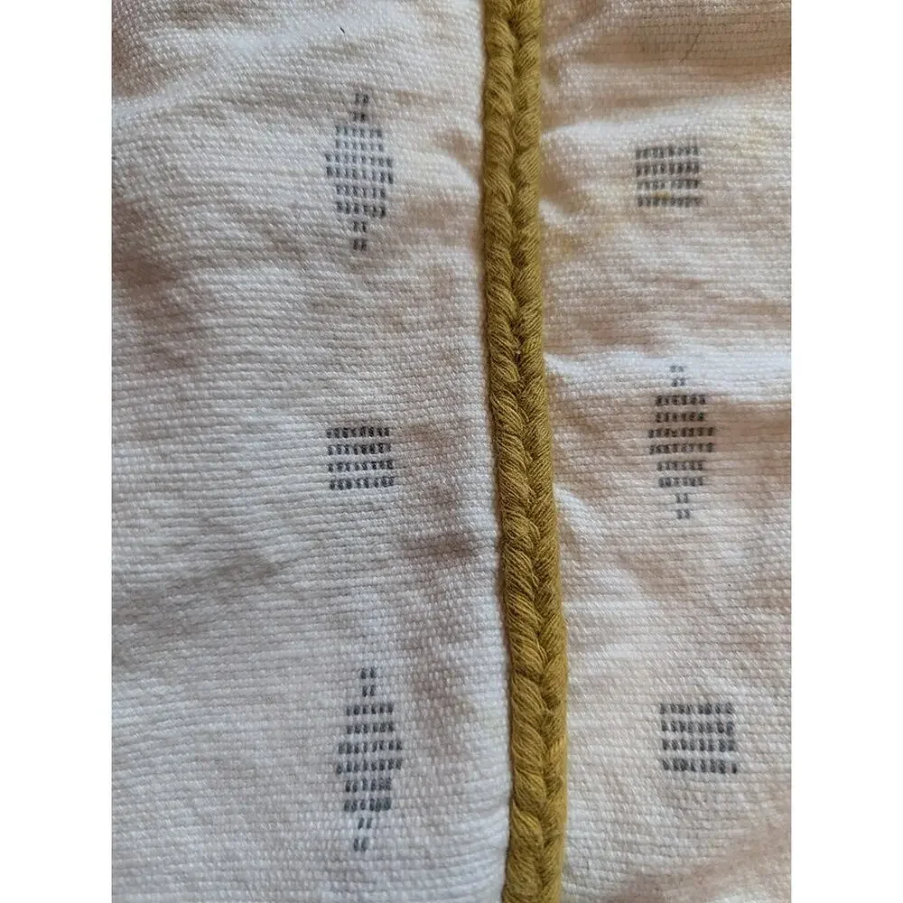 Anthropologie Tasseled Araya White + Gold Sham - New